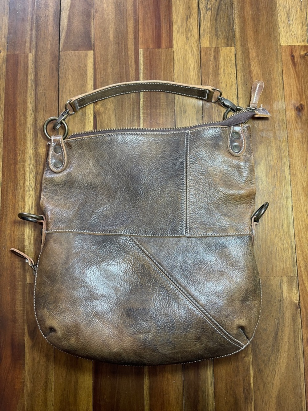 Bed Stu Tahiti fold over brown leather bag - Picture 3 of 13